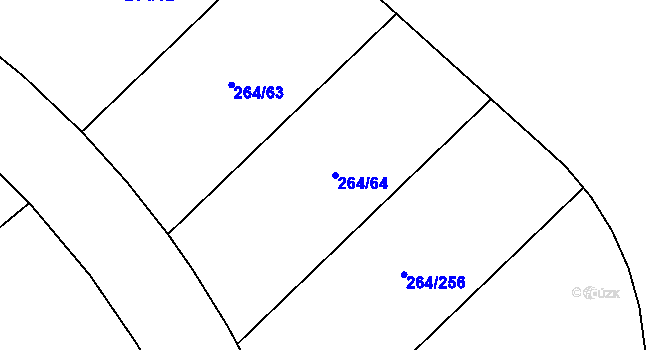 Parcela st. 264/64 v KÚ Vysoký Újezd u Berouna, Katastrální mapa