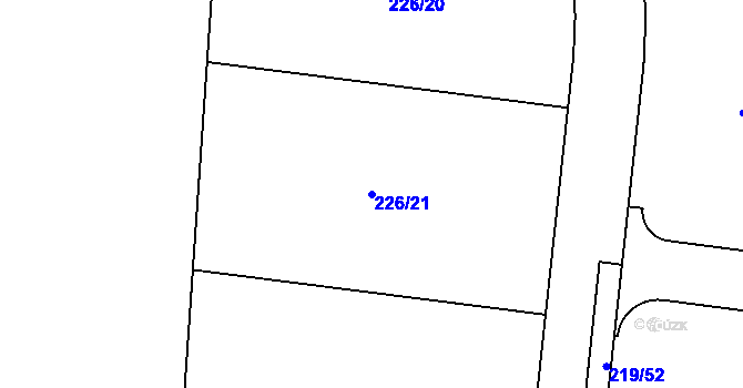 Parcela st. 226/21 v KÚ Vysoký Újezd u Berouna, Katastrální mapa
