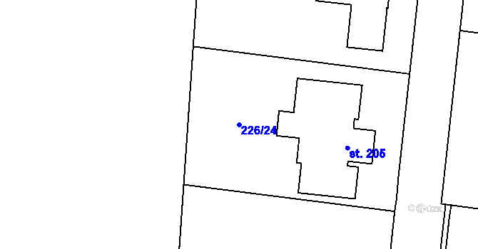 Parcela st. 226/24 v KÚ Vysoký Újezd u Berouna, Katastrální mapa