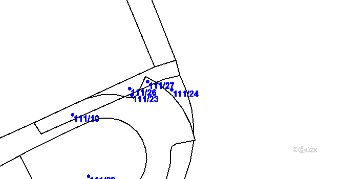 Parcela st. 111/24 v KÚ Vysoký Újezd u Berouna, Katastrální mapa