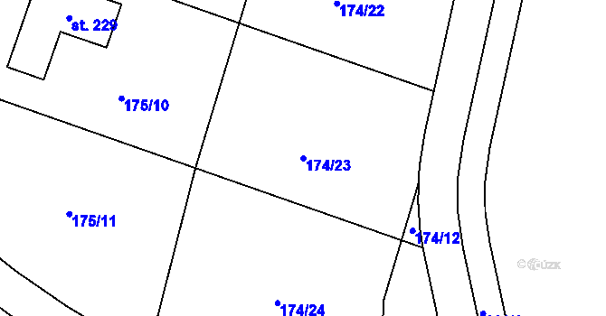 Parcela st. 174/23 v KÚ Vysoký Újezd u Berouna, Katastrální mapa