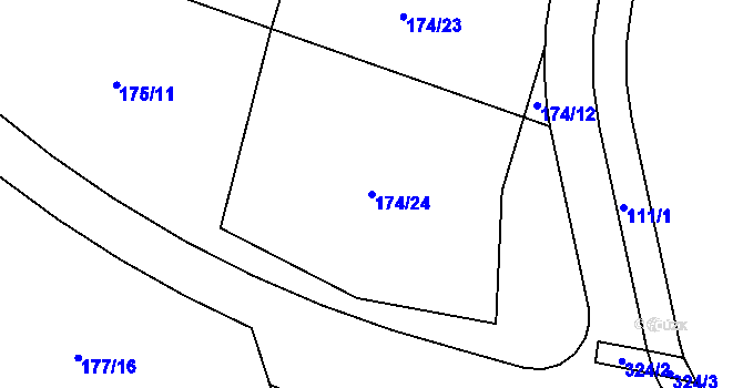 Parcela st. 174/24 v KÚ Vysoký Újezd u Berouna, Katastrální mapa