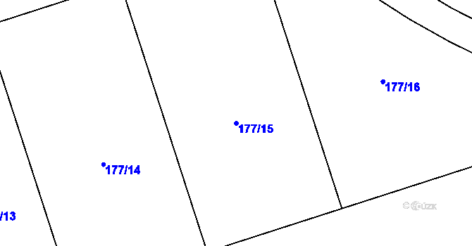 Parcela st. 177/15 v KÚ Vysoký Újezd u Berouna, Katastrální mapa