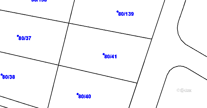 Parcela st. 80/41 v KÚ Vysoký Újezd u Berouna, Katastrální mapa