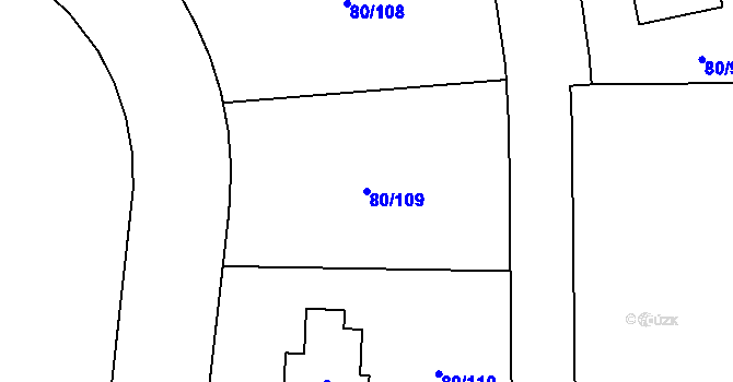 Parcela st. 80/109 v KÚ Vysoký Újezd u Berouna, Katastrální mapa