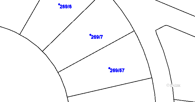 Parcela st. 269/7 v KÚ Vysoký Újezd u Berouna, Katastrální mapa