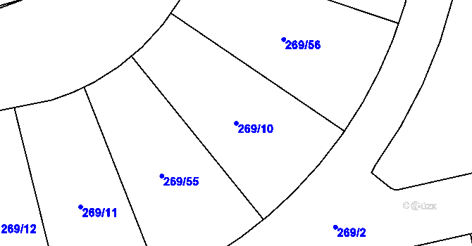 Parcela st. 269/10 v KÚ Vysoký Újezd u Berouna, Katastrální mapa