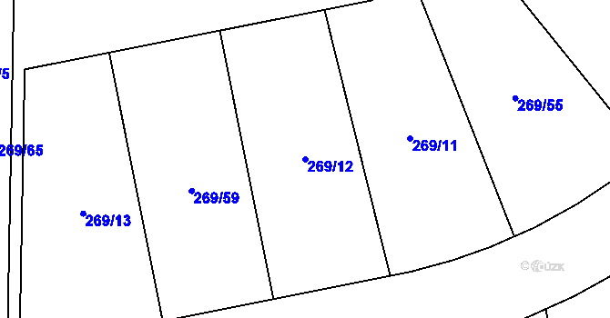 Parcela st. 269/12 v KÚ Vysoký Újezd u Berouna, Katastrální mapa