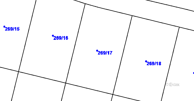 Parcela st. 269/17 v KÚ Vysoký Újezd u Berouna, Katastrální mapa