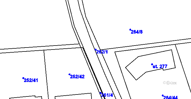 Parcela st. 262/1 v KÚ Vysoký Újezd u Berouna, Katastrální mapa