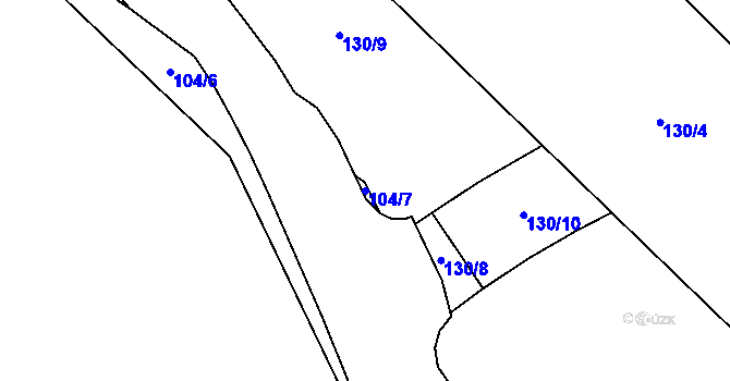 Parcela st. 104/7 v KÚ Vysoký Újezd u Berouna, Katastrální mapa
