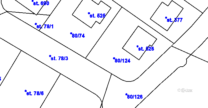 Parcela st. 78/11 v KÚ Vysoký Újezd u Berouna, Katastrální mapa