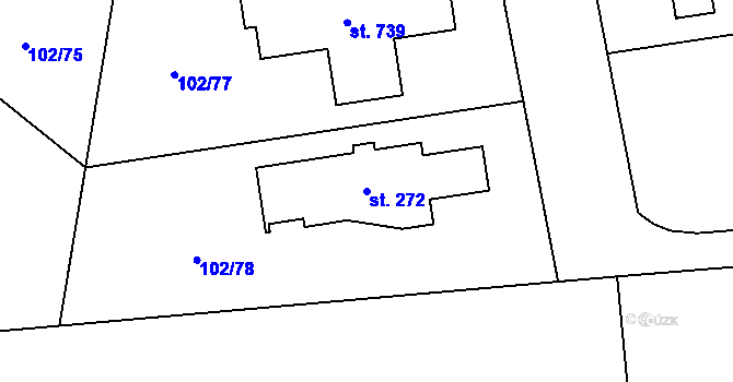 Parcela st. 272 v KÚ Vysoký Újezd u Berouna, Katastrální mapa