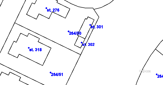 Parcela st. 302 v KÚ Vysoký Újezd u Berouna, Katastrální mapa
