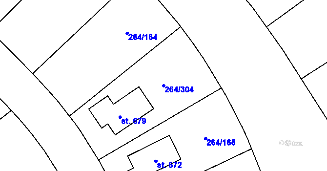 Parcela st. 264/304 v KÚ Vysoký Újezd u Berouna, Katastrální mapa