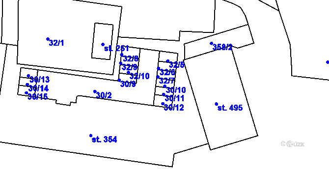 Parcela st. 30/10 v KÚ Vysoký Újezd u Berouna, Katastrální mapa