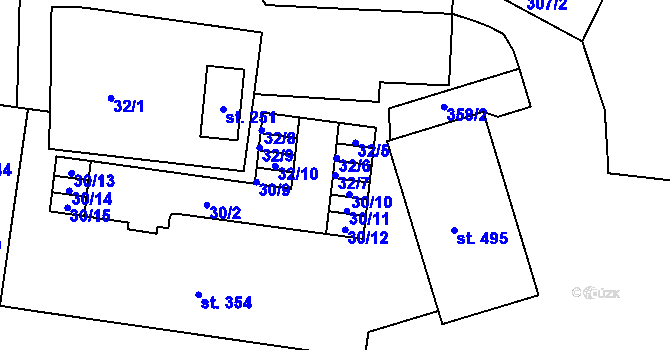 Parcela st. 32/7 v KÚ Vysoký Újezd u Berouna, Katastrální mapa