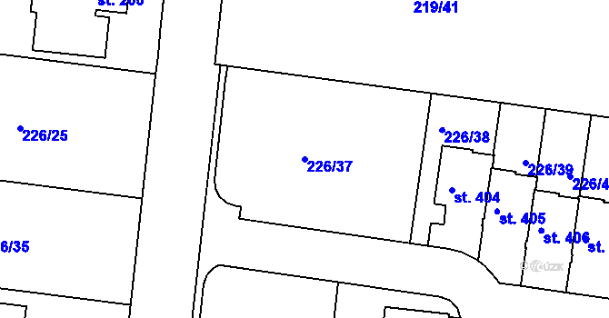 Parcela st. 226/37 v KÚ Vysoký Újezd u Berouna, Katastrální mapa