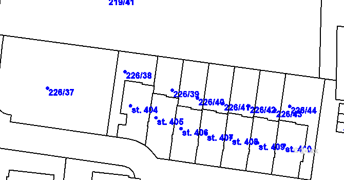 Parcela st. 226/39 v KÚ Vysoký Újezd u Berouna, Katastrální mapa