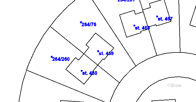Parcela st. 459 v KÚ Vysoký Újezd u Berouna, Katastrální mapa