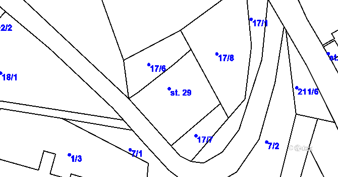 Parcela st. 29 v KÚ Vysoký Újezd nad Dědinou, Katastrální mapa