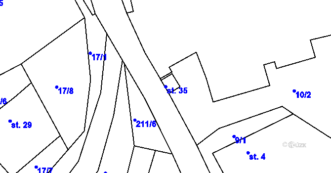 Parcela st. 35 v KÚ Vysoký Újezd nad Dědinou, Katastrální mapa