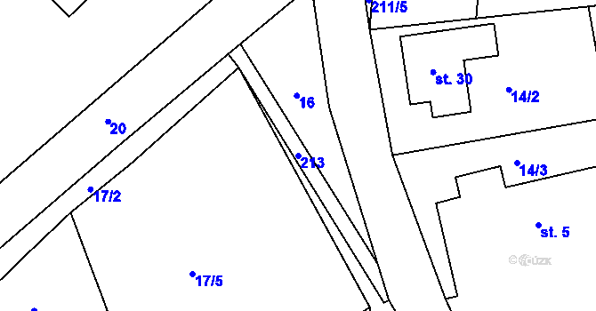 Parcela st. 213 v KÚ Vysoký Újezd nad Dědinou, Katastrální mapa