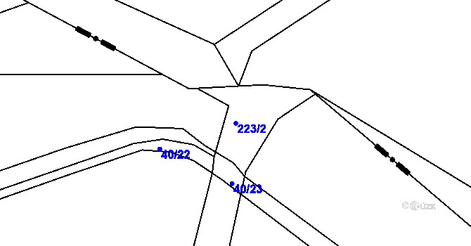Parcela st. 223/2 v KÚ Vysoký Újezd nad Dědinou, Katastrální mapa