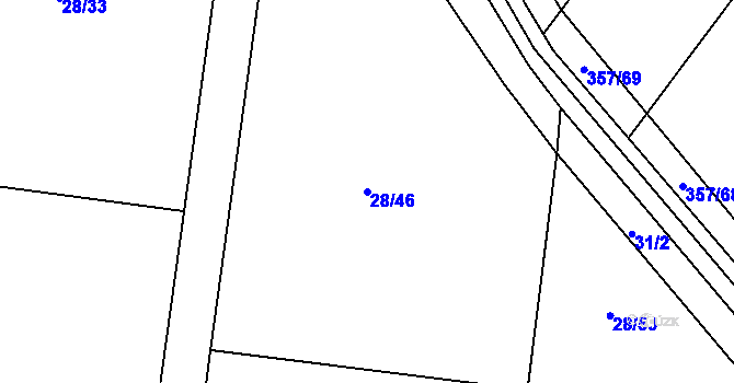 Parcela st. 28/46 v KÚ Vysoký Újezd nad Dědinou, Katastrální mapa