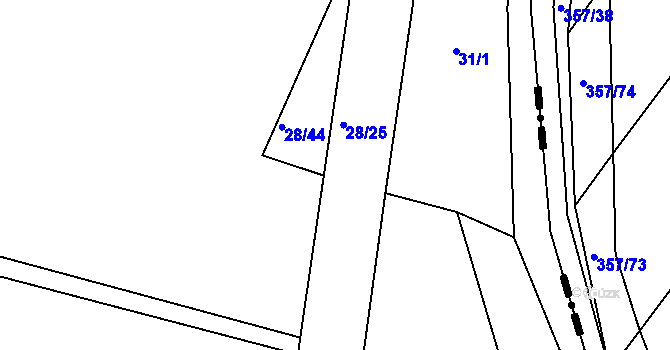 Parcela st. 222/1 v KÚ Vysoký Újezd nad Dědinou, Katastrální mapa