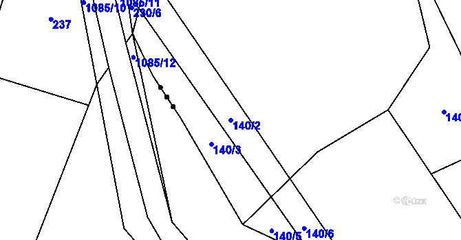 Parcela st. 140/2 v KÚ Vyšehoří, Katastrální mapa