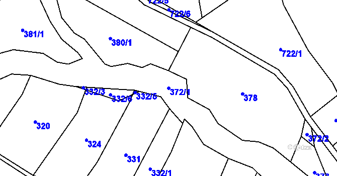 Parcela st. 372/1 v KÚ Vyšehoří, Katastrální mapa