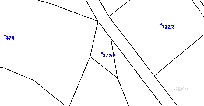 Parcela st. 372/2 v KÚ Vyšehoří, Katastrální mapa
