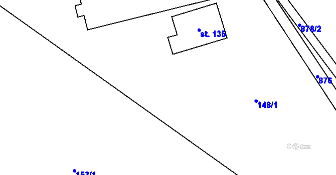 Parcela st. 148/4 v KÚ Vyšehoří, Katastrální mapa