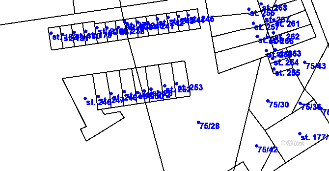 Parcela st. 252 v KÚ Vyšehořovice, Katastrální mapa