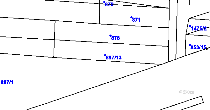 Parcela st. 897/13 v KÚ Výškov u Počerad, Katastrální mapa