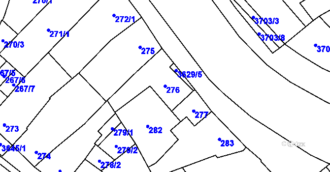 Parcela st. 276 v KÚ Vyškov, Katastrální mapa