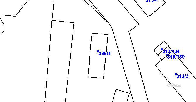 Parcela st. 298/4 v KÚ Vyškov, Katastrální mapa