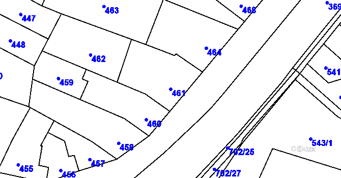 Parcela st. 461 v KÚ Vyškov, Katastrální mapa