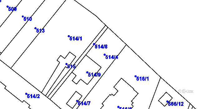 Parcela st. 514/4 v KÚ Vyškov, Katastrální mapa