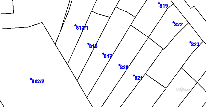 Parcela st. 817 v KÚ Vyškov, Katastrální mapa