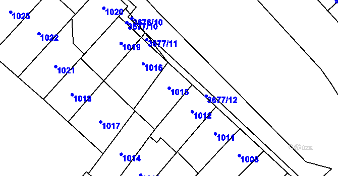 Parcela st. 1015 v KÚ Vyškov, Katastrální mapa