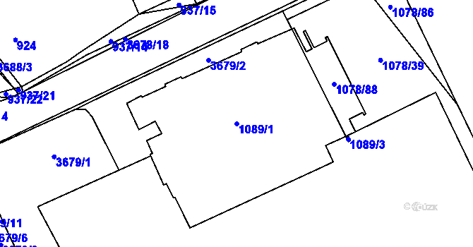 Parcela st. 1089/1 v KÚ Vyškov, Katastrální mapa