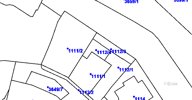 Parcela st. 1112/4 v KÚ Vyškov, Katastrální mapa