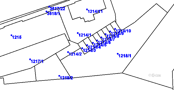 Parcela st. 1214/4 v KÚ Vyškov, Katastrální mapa