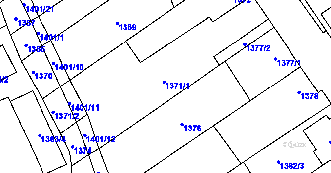 Parcela st. 1373/1 v KÚ Vyškov, Katastrální mapa