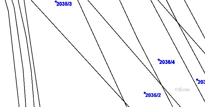Parcela st. 2035 v KÚ Vyškov, Katastrální mapa