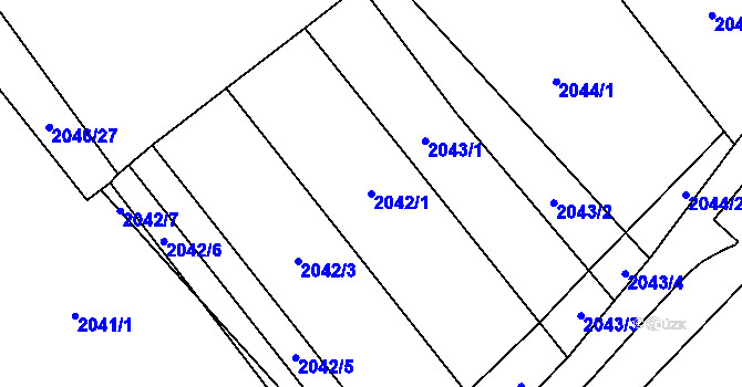 Parcela st. 2042/1 v KÚ Vyškov, Katastrální mapa