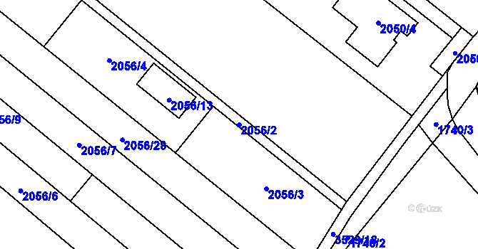 Parcela st. 2056/2 v KÚ Vyškov, Katastrální mapa