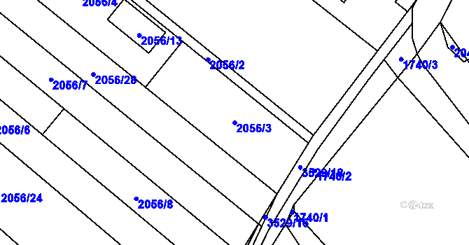 Parcela st. 2056/3 v KÚ Vyškov, Katastrální mapa